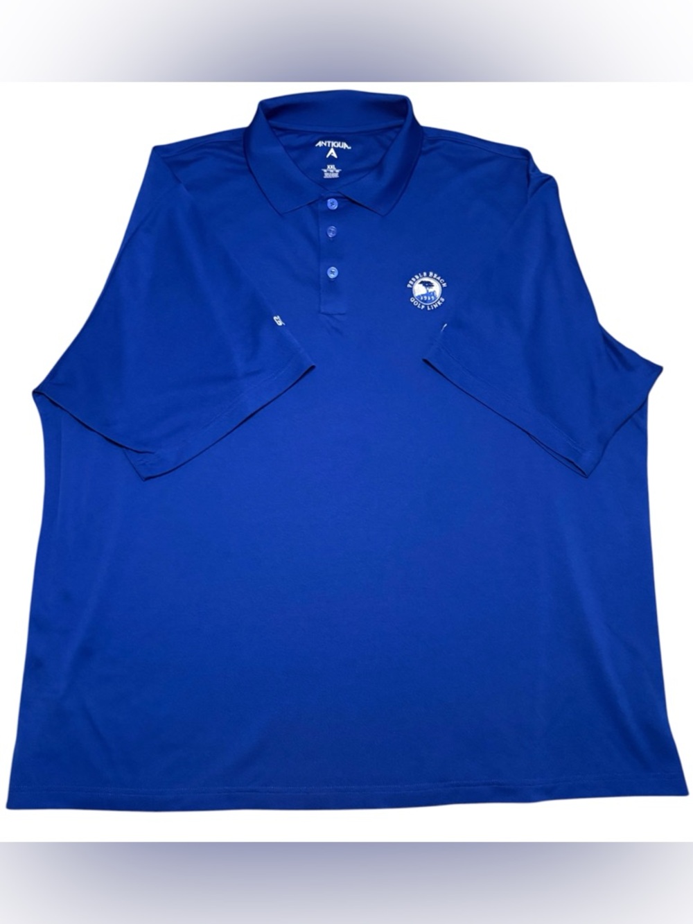 Antigua Men's 2XL Cobalt Blue Golf  Polo with Pebble Beach Embroidered Emblem